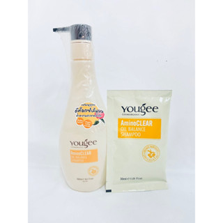 ยูจี แชมพู ล้างสารเคมี 300ml Yougee AminoClear Oil Balance Shampoo (ขวดขาวเหลือง) แถมแชมพูล้างสารเคมียูจีแบบซอง