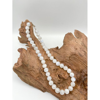 Natural Moonstone Stone Round Beaded Necklace Available in 6 mm 8 mm 10 mm Necklace for men and women