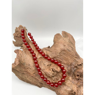 Natural Carnelian Stone Round Beaded Necklace Available in 6 mm 8 mm 10 mm Necklace for men and women