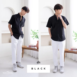 เสื้อเชิ้ตแขนสั้นผู้ชาย OXFORD 15 สี - RALPH T เสื้อเชิ้ตผู้ชาย แขนสั้น สีขาว สีแดง