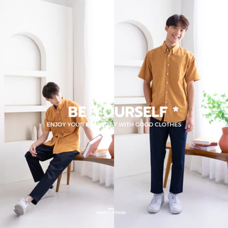 เสื้อเชิ้ตแขนสั้นผู้ชาย OXFORD 15 สี - RALPH T เสื้อเชิ้ตผู้ชาย แขนสั้น สีขาว สีแดง