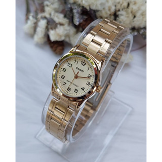 นาฬิกา Casio แท้ รุ่น LTP-V001G-9B นาฬิกาข้อมือผู้หญิงสายสเตนเลส สีทอง- ของแท้ 100% รับประกันสินค้า 1 ปีเต็ม