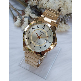 นาฬิกา CASIO รุ่น MTP-V004G-9B นาฬิกาผู้ชาย สายสแตนเลส ของแท้ 100% รับประกันศูนย์ CMG 1 ปีเต็ม