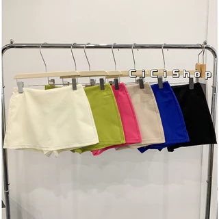 Cicishop(2301)กระโปรงกางเกงขาสั้น ดีเทลกระเป๋าหลัง มีซิปด้านข้าง ทรงสวยมาก สีสันน่ารัก