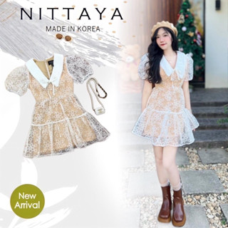 💎พร้อมส่ง💎Nittaya 🦋 เดรสลูกไม้สีครีม