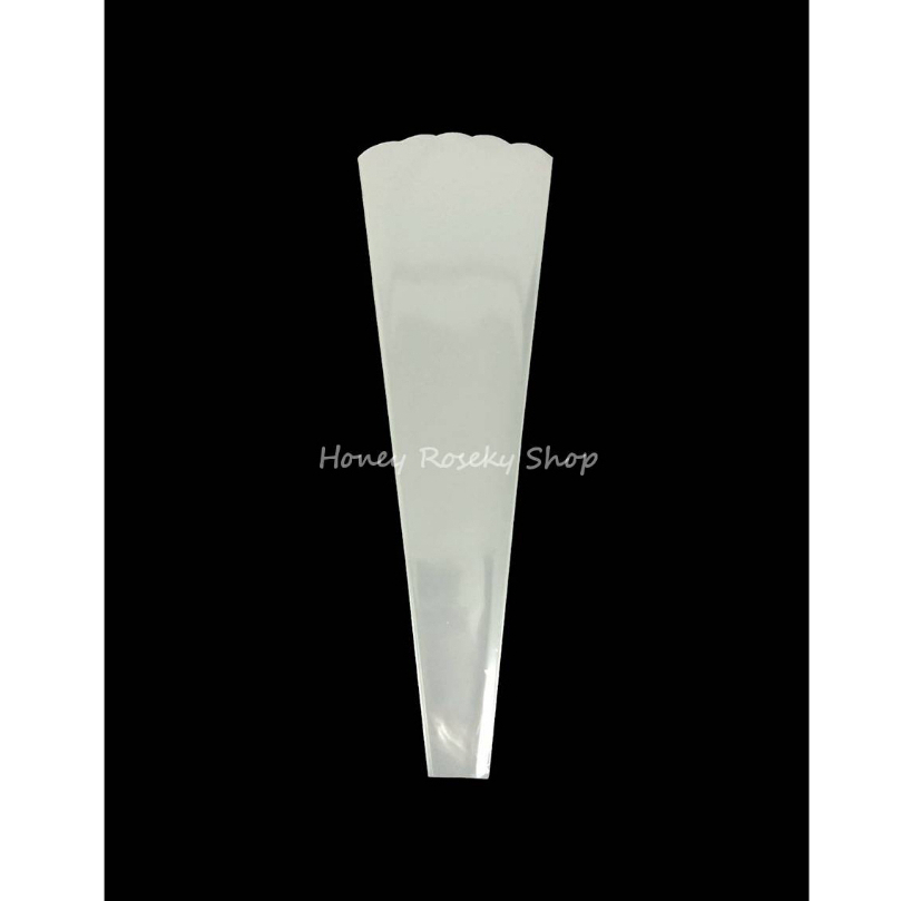 พร้อมส่ง 100ใบ เบอร์2S ใส ขนาด12x40x3cm. ซองกรวยใส่ดอกไม้ ถุงใส่ดอกไม้ ซองใส่ดอกไม้