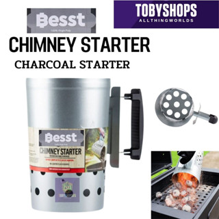 charcoal chimney starter ปล่องจุดถ่านพร้อมด้ามจับ บาร์บีคิวเครื่องมือจุดถ่าน เตาย่างบาร์บีคิว  ปล่องไฟเตาฟืน เตาเผาถ่านส