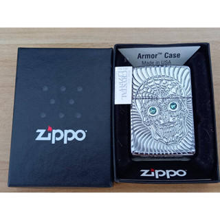 ZIPPO  49172  SUGAR SKULL DESIGN  ARMOR CASE  HIGH POLISH CHROME  SWAROVSKI ELEMENTS   สีเงินผิวโครเมี่ยมขัดเงา