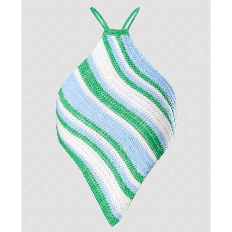 Knitting Top เสื้อไหมพรมถักสามเหลี่ยม สายไขว้โชว์ละมุนนน - รูปที่ 2