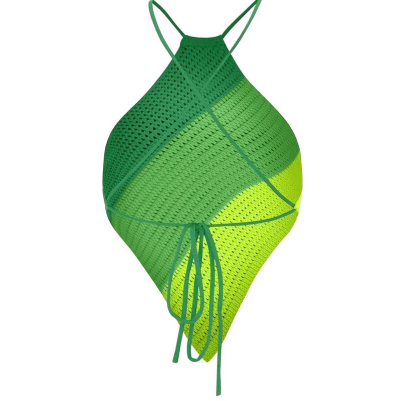 Knitting Top เสื้อไหมพรมถักสามเหลี่ยม สายไขว้โชว์ละมุนนน - รูปที่ 3