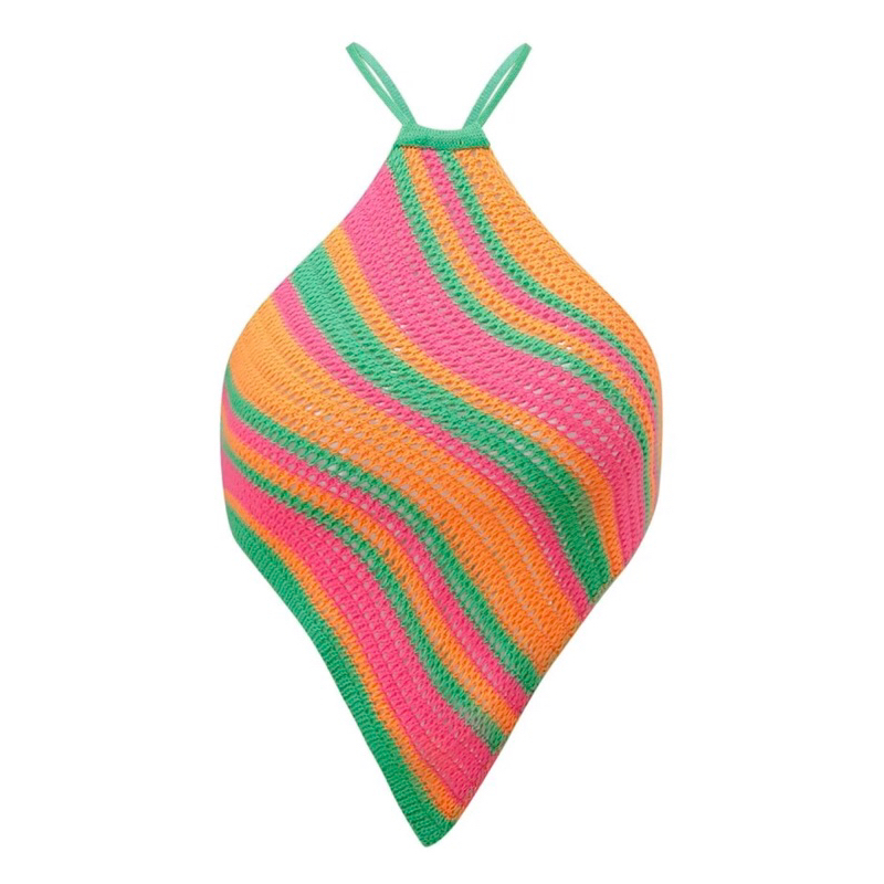 Knitting Top เสื้อไหมพรมถักสามเหลี่ยม สายไขว้โชว์ละมุนนน - รูปที่ 4