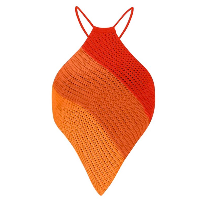 Knitting Top เสื้อไหมพรมถักสามเหลี่ยม สายไขว้โชว์ละมุนนน - รูปที่ 5