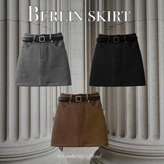 KINDARARE — Berlin mini skirt (กระโปรงทรงเอ แถมเข็มขัดสีดำ) (รุ่นใหม่พร้อมส่ง)