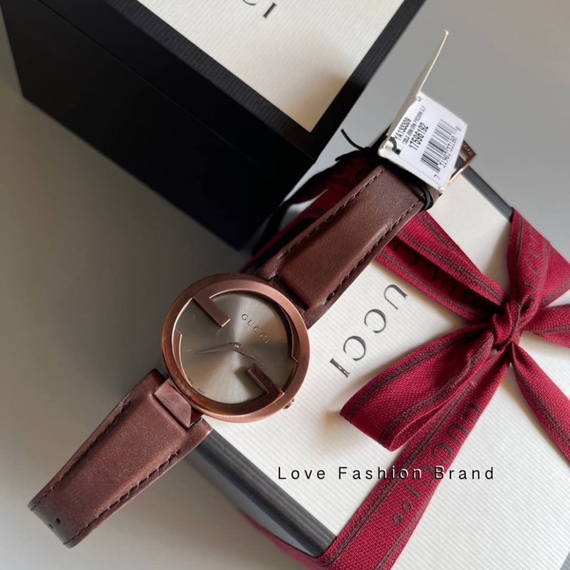 👑ผ่อน0%~แท้100%👑37มิล  นาฬิกาข้อมือ Gucci Interlocking Watch 🌟🌟 สายหนังแท้ Guccisample