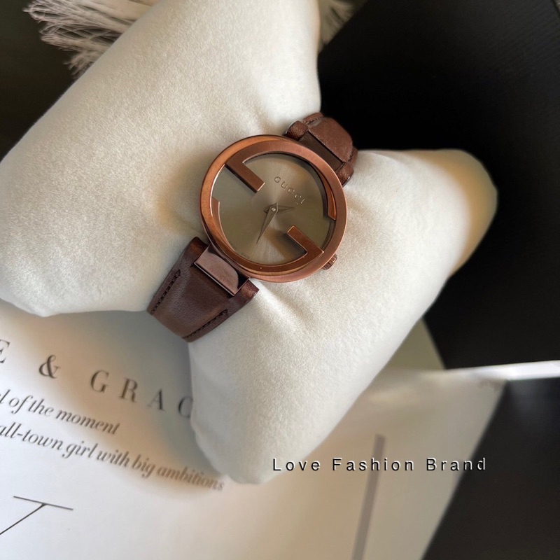 👑ผ่อน0%~แท้100%👑29มิล นาฬิกาข้อมือ Gucci Interlocking Watch 🌟🌟  สายหนังแท้