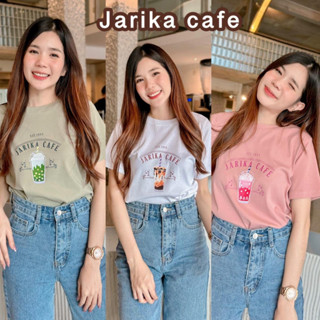 Jarikashop - เสื้อยืดลาย จาริกาคาเฟ่ ( งานป้าย.. Jarika ) ( จ132 )