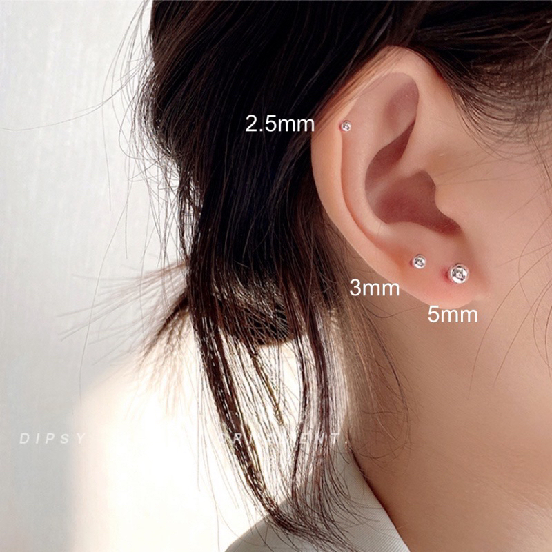 (SL07) ( 1 คู่ ) ต่างหูหมุด สแตนเลส 316L ต่างหูมินิมอล ไม่ดำ แพ้ง่ายใส่ได้