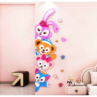 อะคริลิค3D สติ๊กเกอร์3มิติ สติ๊กเกอร์ติดผนังตกแต่งห้องเรียนอนุบาล รูปตกแต่งห้องนอนเด็ก สติ๊กเกอร์ลายสัตว์น่ารัก