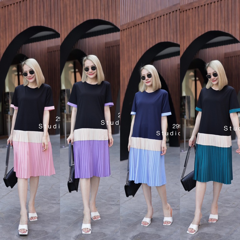 29Th  เดรสแขนสั้น ผ้าคอตตอนเนื้อนุ่ม