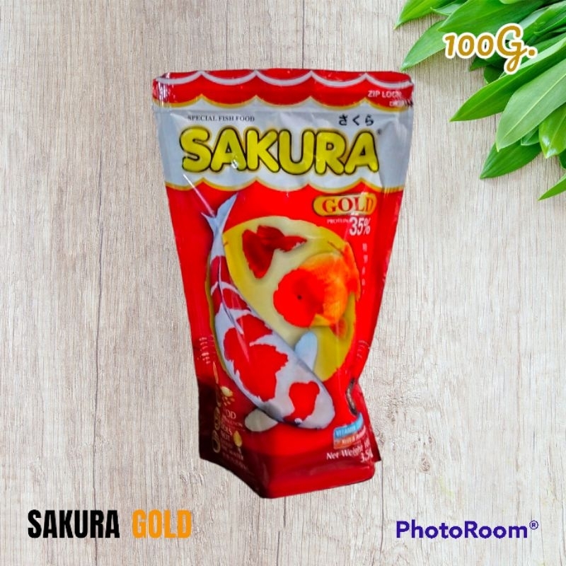 [100g]อาหารปลาหางนกยูง อาหารปลา SAKURA GOLD เม็ดจิ๋ว