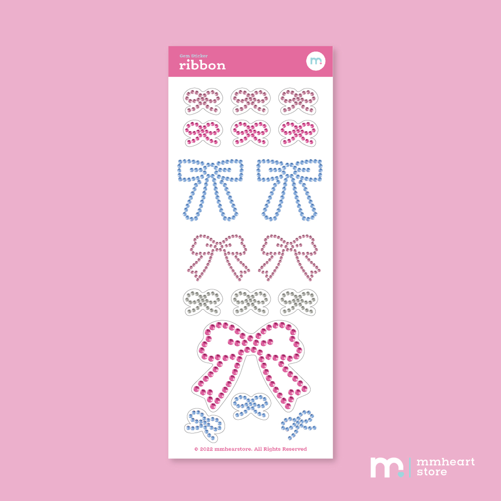 Ribbon Gem Sticker สติ๊กเกอร์ไดคัท (🚨ไม่ใช่สติ๊กเกอร์เพชรจริงนะคะ เป็นสตกรูปเพชรค่า) | mmheartstore