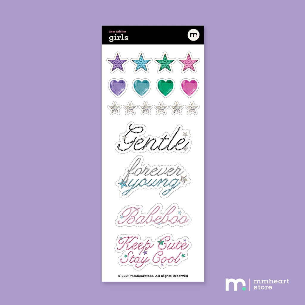 Girl Gem Sticker สติ๊กเกอร์ไดคัท (🚨ไม่ใช่สติ๊กเกอร์เพชรจริงนะคะ เป็นสตกรูปเพชรค่า) | mmheartsto