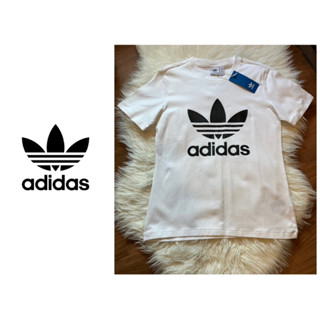 แท้ 💯% New with Tag Adidas Tee size 38 (S-M) เสื้อยืด กีฬา ของใหม่ ป้ายห้อย สีขาว ใส่ได้ทุกโอกาส รุ่น signature