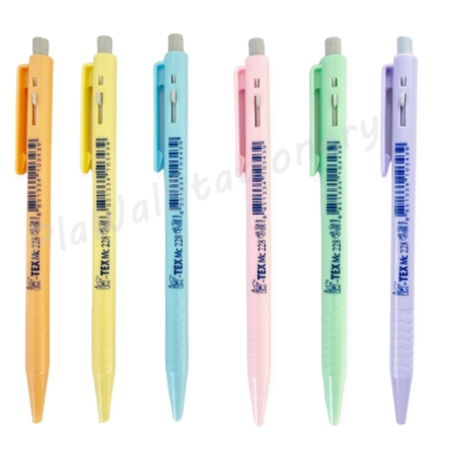 ปากกา 0.7 มม. (50ด้าม) TEX 228 รุ่นใหม่ หมึกสีน้ำเงิน สีพาสเทลหวาน (50ด้าม/1กล่อง)