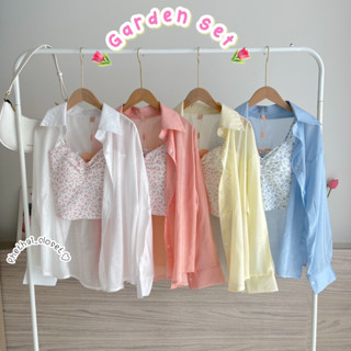 ♡Garden set.♡เซทเสื้อเชิ้ตกับสายเดี่ยวลายดอกไม้