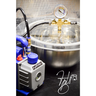 Vac Pot 5L with Vacuum Pump, หม้อแว๊คคั่มสุญญากาศ 5ลิตร for Purge BHO Wax/Shatter/Dab/Rosin/Resin/Budder