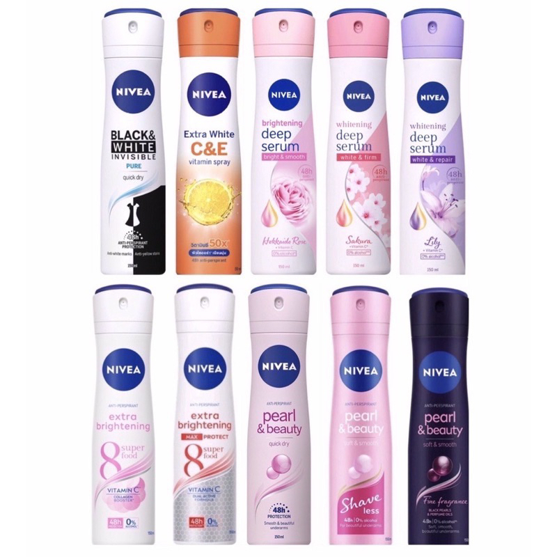 NIVEAสเปรย์ระงับกลิ่นกาย ลดเหงื่อ นีเวีย Nivea Spray 150 ml.