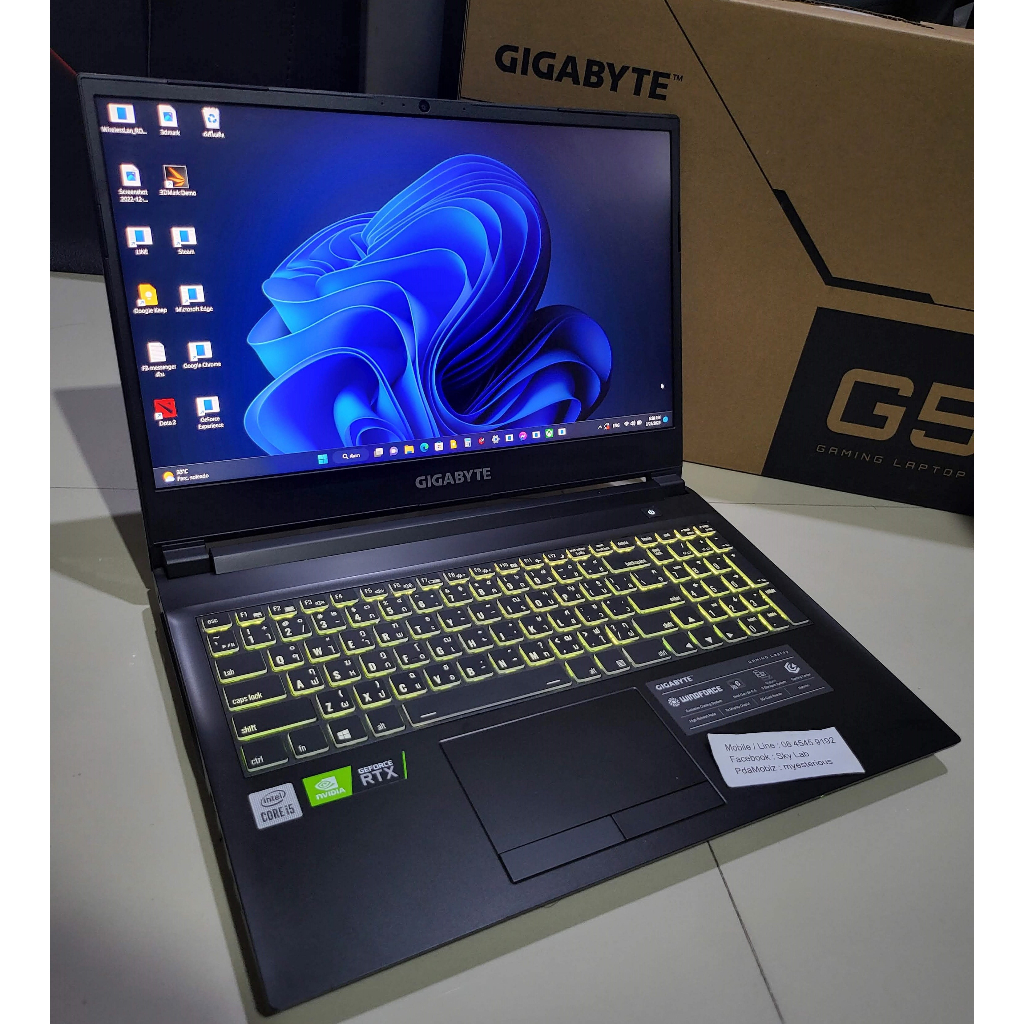 แลก/ขาย Gaming Notebook Gigabyte G5 i5-Gen10 6c12t RTX3060 105w ram16 จอ15 144hz สวยยกกล่อง ประกันปล