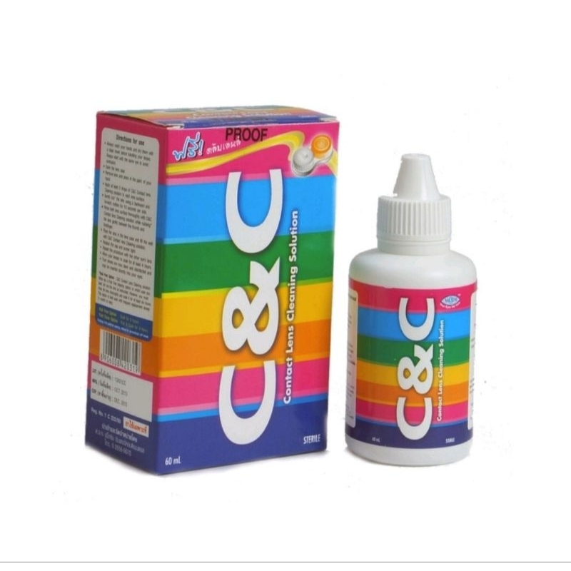 น้ำยาล้างคอนแทคเลนส์ แช่คอนแทคเลนส์ ยี่ห้อ C&C มี 3 ขนาด 30ml,60ml,250ml พร้อมส่ง