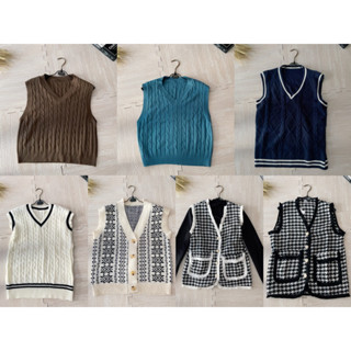 พร้อมส่ง 🌸 เสื้อกั๊ก เสื้อแขนกุด เสื้อทวิต งานไหมพรม ผ้าทวิต มือ 1