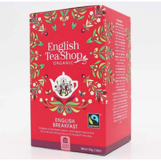 English tea shop organic english breakfast tea 50g. ชาออแกนิค อิงลิชเบรคฟาส นำเข้าจากศรีลังกา 🇱🇰 20ซอง