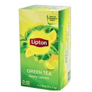 Lipton green tea zesty lemon 30g. 25ซอง ลิปตัสชาเขียวเลมอน นำเข้าจากอินโดนีเซีย🇮🇩