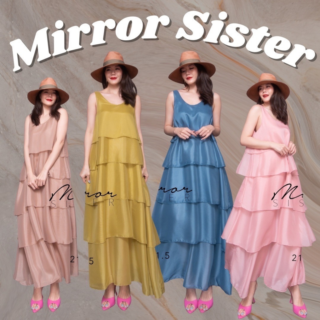 ป้าย Mirrorsister​ 21011.5 เดรสแขนกุดทรงใส่ง่าย แต่งต่อระบายเลเยอร์ไล่ลงมา5step เนื้อผ้าดีใส่สบายไม่ร้อน สวยใส่ได้บ่อย