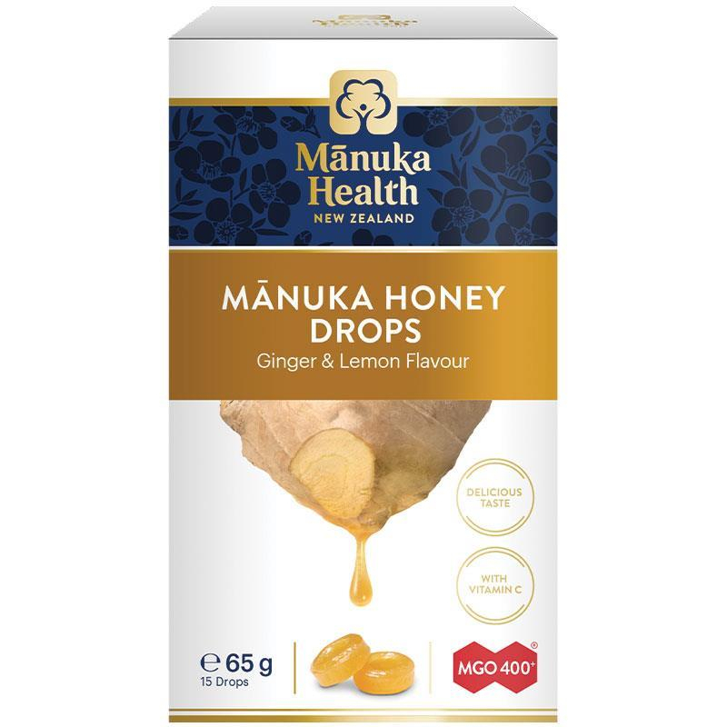 Manuka Health Manuka Honey Drops Lemon &amp; Ginger 15 แพ็ค