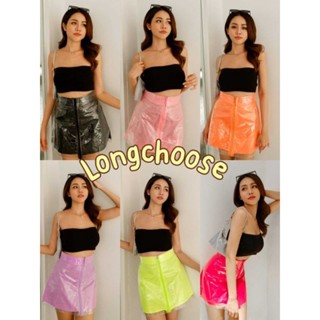 Songkran skirts กระโปรงสั้น กระโปรงทรงเอ แต่งซิปหน้า ผ้าหนัง กันน้ำ สีคัลเลอร์ฟูลสุดๆ ใส่สงกรานต์ แซ่บมาก thara