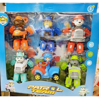 ขายส่ง ส่งจากไทย หมาแปลงร่าง พอล แพทโทรล PAW PATROL SET OF 6 ชุด รถ แปลงร่าง น้องหมาผจญภัย ชุด 6 ตัว