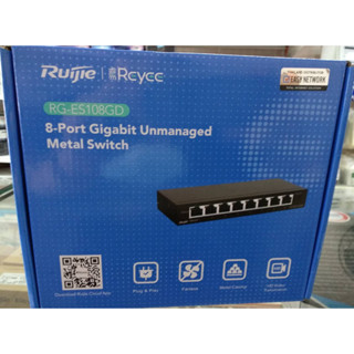 Ruijie 8-Port Gigabit unmanaged Switch, 8 Gigabit RJ45 Ports (RG-ES108GD)