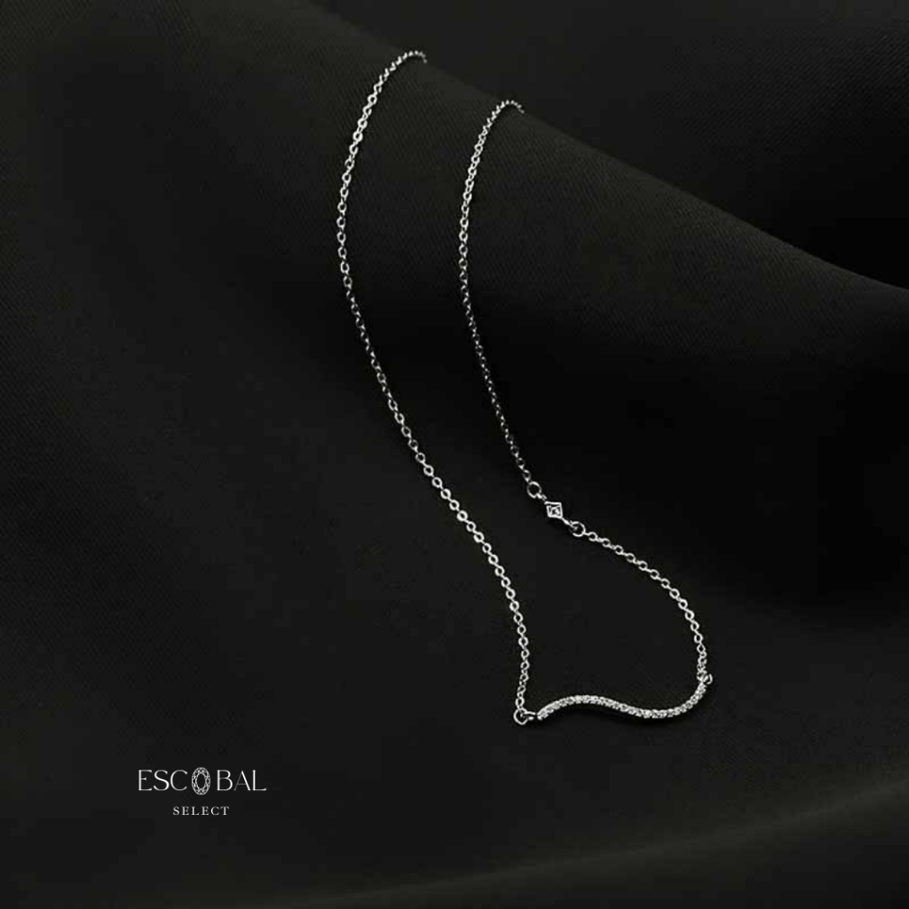 ESCOBAL พร้อมส่ง Silver Wave จี้เพชร Moissanite สร้อยคอเงินแท้ สร้อยคอดีไซน์สุดเก๋ วาเลนไทน์ - รูปที่ 7