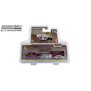 Greenlight 1/64 Hitch &amp; Tow Series 27 - 2019 Ford F-150 XLT with Livestock Trailer 32270-D