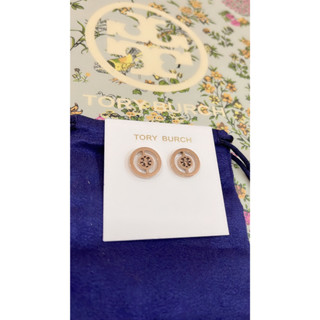 พร้อมส่ง 🔥Sale 1899🔥ถูกฝุดๆ ต่างหู Tory burch circle stud earrings สีโรสโกล สวยหรูยอดนิยม