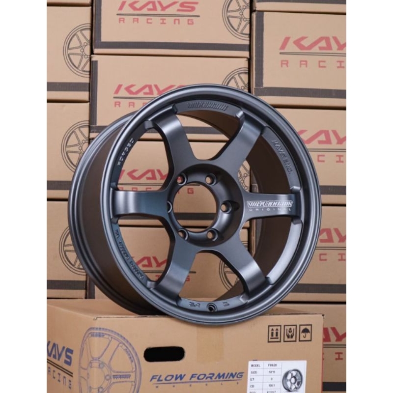 ล้อแม็ค TE37 6 รูหยอดขาว สีเทากัล ขอบ 18" ET0 ราคาต่อวง