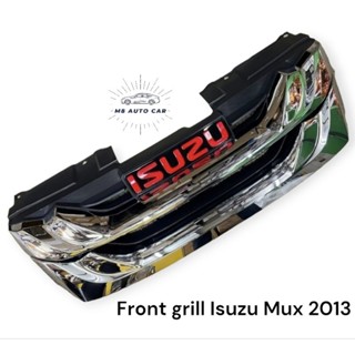 กระจังหน้า ISUZU MU-X mux 2013 2014 2015 สีชุบโครเมี่ยม โลโก้ isuzu สีแดง