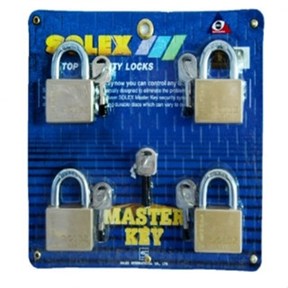 ชุดกุญแจ Solex คอสั้น ขนาด 50 มม. กุญแจอย่างดี ระบบล็อคลูกปืนมาสเตอร์คีย์ (MASTER KEY) ป้องกันกุญแจผี 4ตัว/ชุด