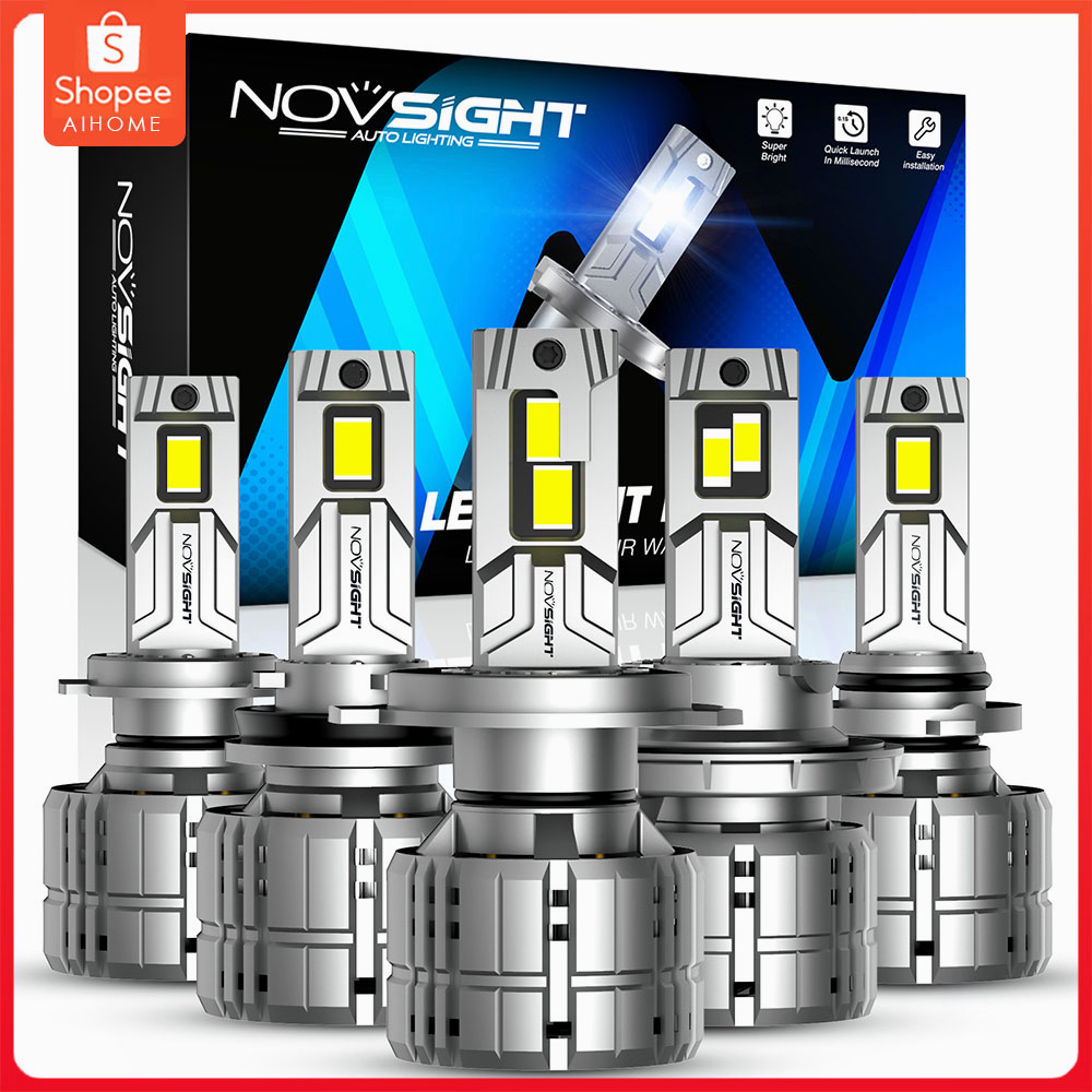 Novsight N60 6500K ไฟ LED H4 H11 9005 9006 ชุดหลอดไฟหน้า LED ไฟตัดหมอกไฟสูง/ต่ำ 200W 40000LM Plug and Play ในสต็อก
