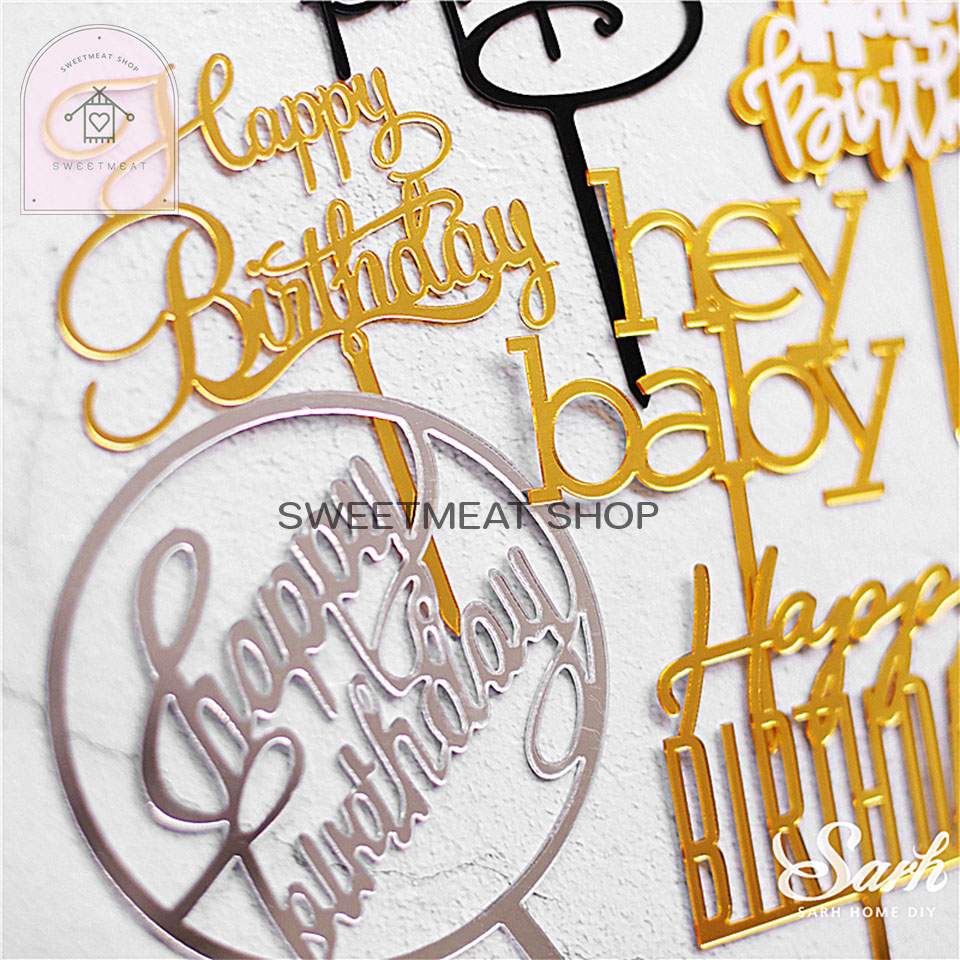 ป้ายHBD ป้ายอะคริลิค แต่งเค้ก - รูปที่ 2