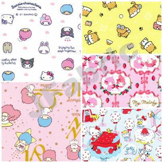 Jfabric ผ้าSanrio ผ้า Cotton100% ผ้าคอตตอนญี่ปุ่น ผ้าลิขสิทธิ์แท้ ผ้านำเข้า ผ้าพิมพ์ลาย ผ้าญี่ปุ่น Kitty คิตตี้